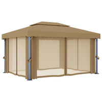 Gazebo con Tende 4x3 cm Grigio Talpa in Alluminio cod mxl 46571