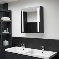 Armadietto Bagno con Specchio e LED 60x14x62 cm 325542