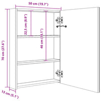 Armadietto Bagno con Specchio e LED 50x13x70 cm 325543