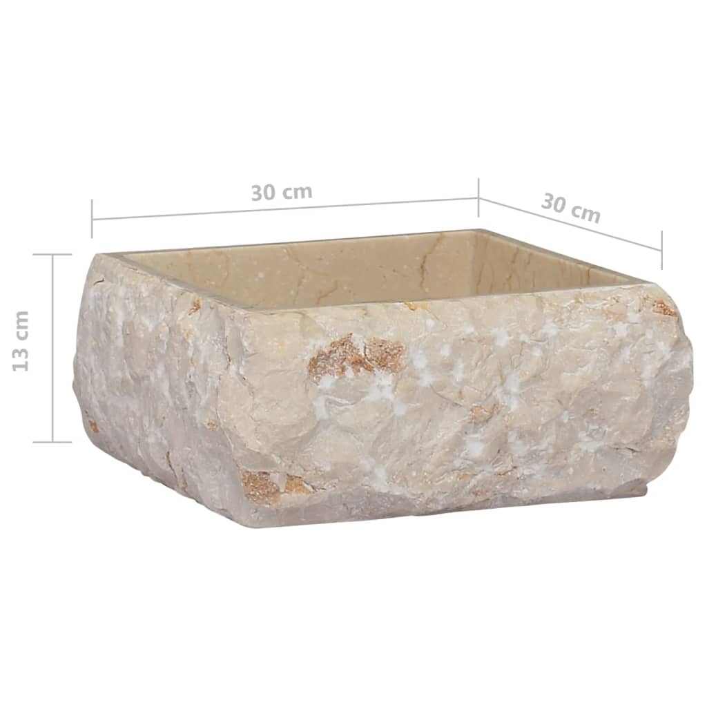 Lavandino Crema 30x30x13 cm in Marmo