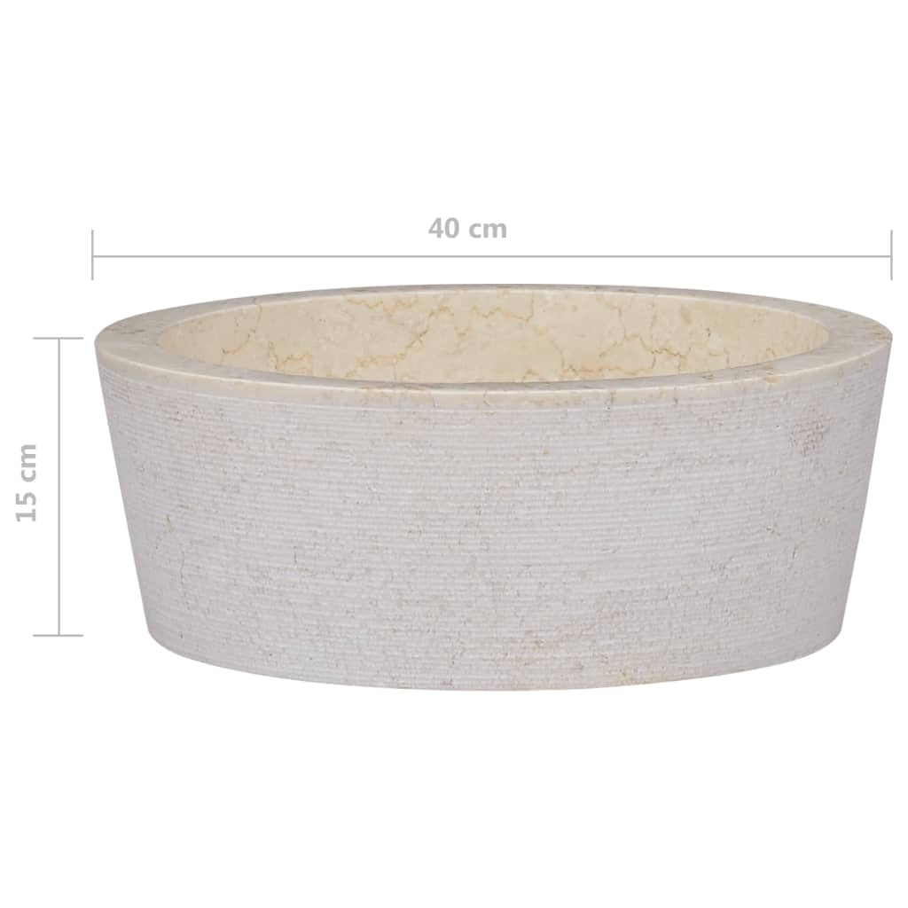 Lavandino Crema Ø40x15 cm in Marmo cod mxl 44143