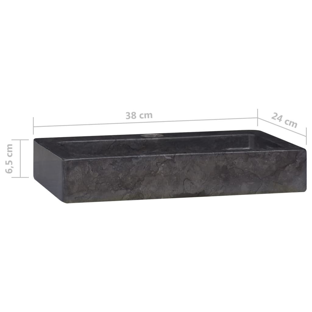 Lavandino Nero 38x24x6,5 cm in Marmo cod mxl 53592