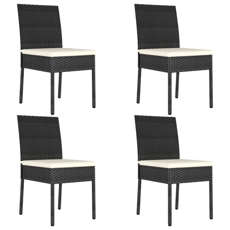 Set da Pranzo da Giardino 5 pz in Polyrattan Nero cod mxl 40452