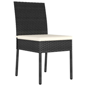 Set da Pranzo da Giardino 5 pz in Polyrattan Nero cod mxl 40452