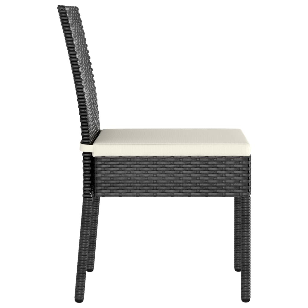 Set da Pranzo da Giardino 5 pz in Polyrattan Nero cod mxl 40452