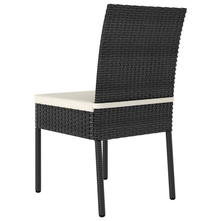 Set da Pranzo da Giardino 5 pz in Polyrattan Nero cod mxl 40452