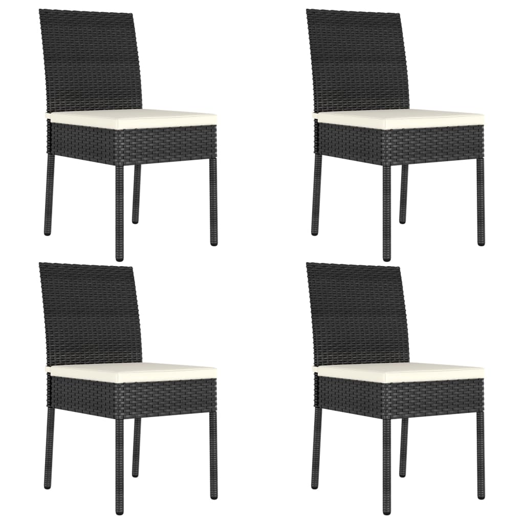 Set da Pranzo da Giardino 5 pz in Polyrattan Nero cod mxl 42018