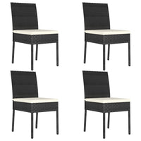 Set da Pranzo da Giardino 5 pz in Polyrattan Nero cod mxl 42018