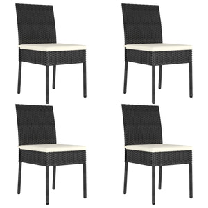 Set da Pranzo da Giardino 5 pz in Polyrattan Nero 3065695