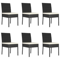 Set da Pranzo da Giardino 7 pz in Polyrattan Nero cod mxl 38576