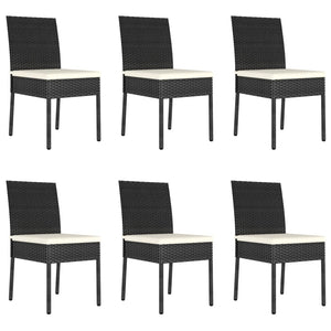 Set da Pranzo da Giardino 7 pz in Polyrattan Nero cod mxl 38576