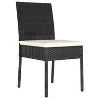 Set da Pranzo da Giardino 7 pz in Polyrattan Nero cod mxl 38576