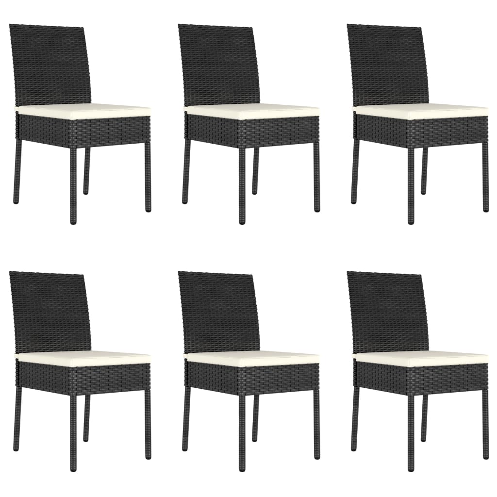 Set da Pranzo da Giardino 7 pz in Polyrattan Nero cod mxl 38575