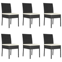 Set da Pranzo da Giardino 7 pz in Polyrattan Nero cod mxl 38575