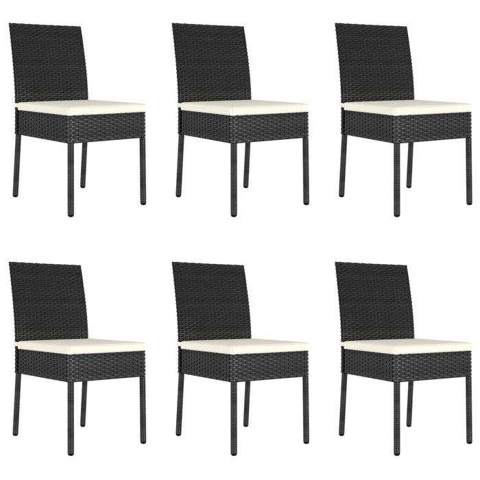 Set da Pranzo da Giardino 7 pz in Polyrattan Nero cod mxl 38575