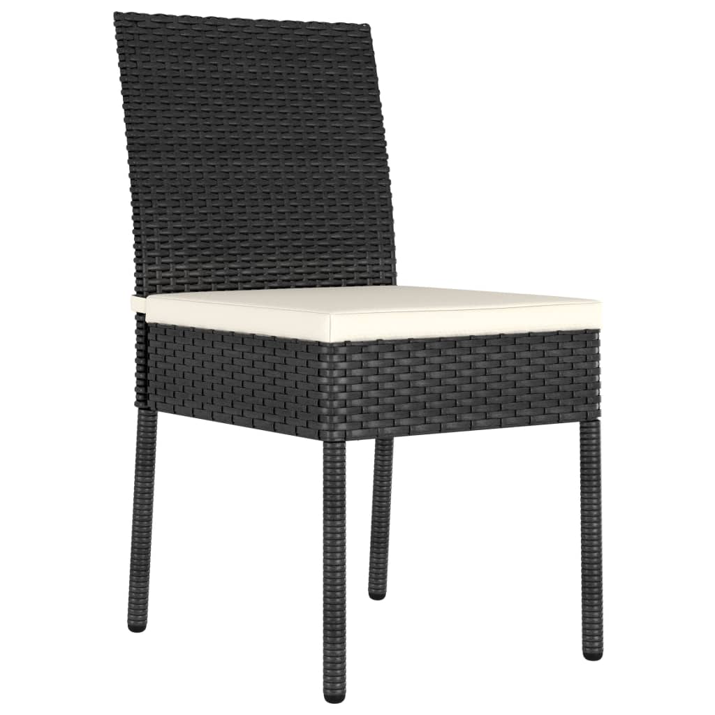 Set da Pranzo da Giardino 7 pz in Polyrattan Nero cod mxl 38575