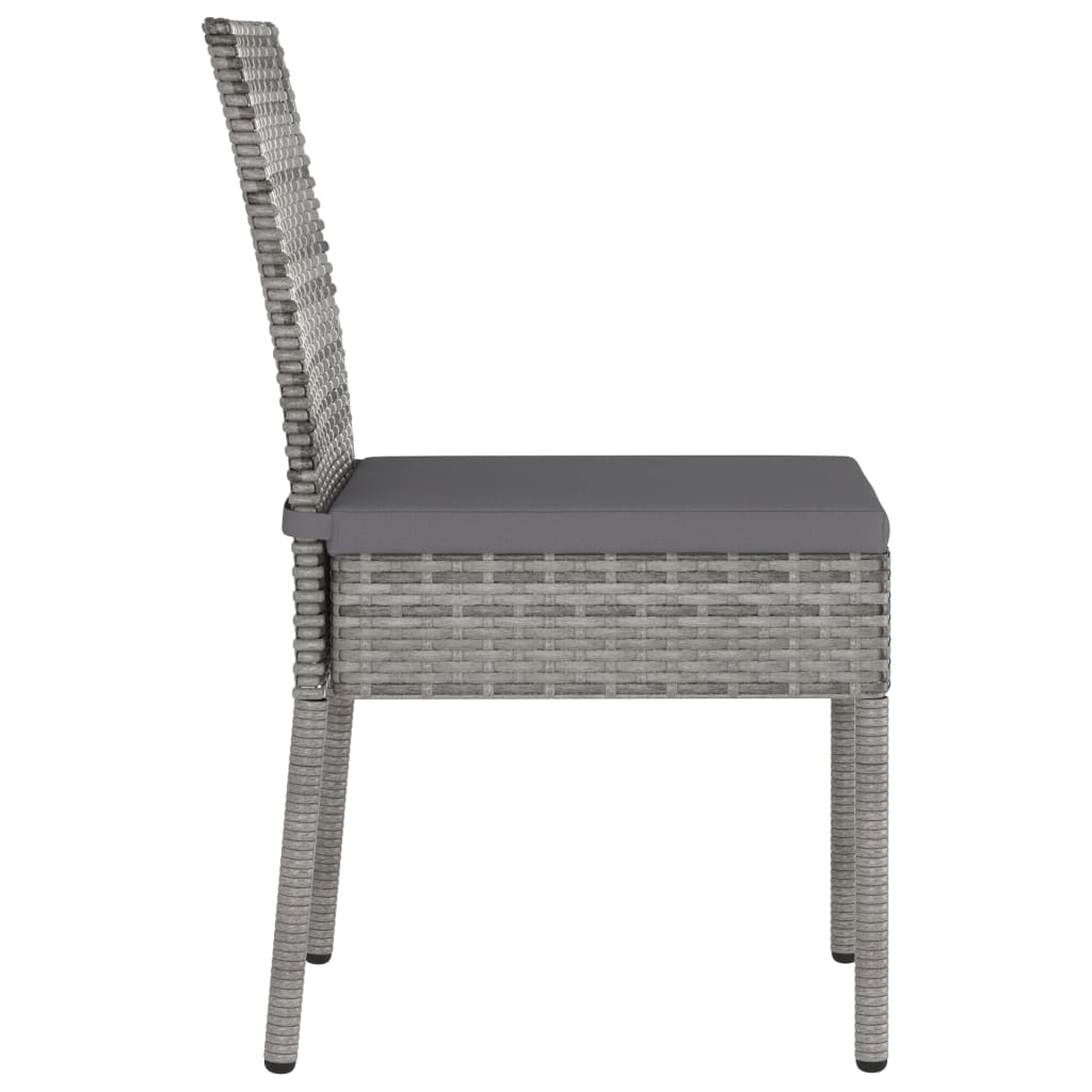 Set da Pranzo da Giardino 5 pz in Polyrattan Grigio cod mxl 36153