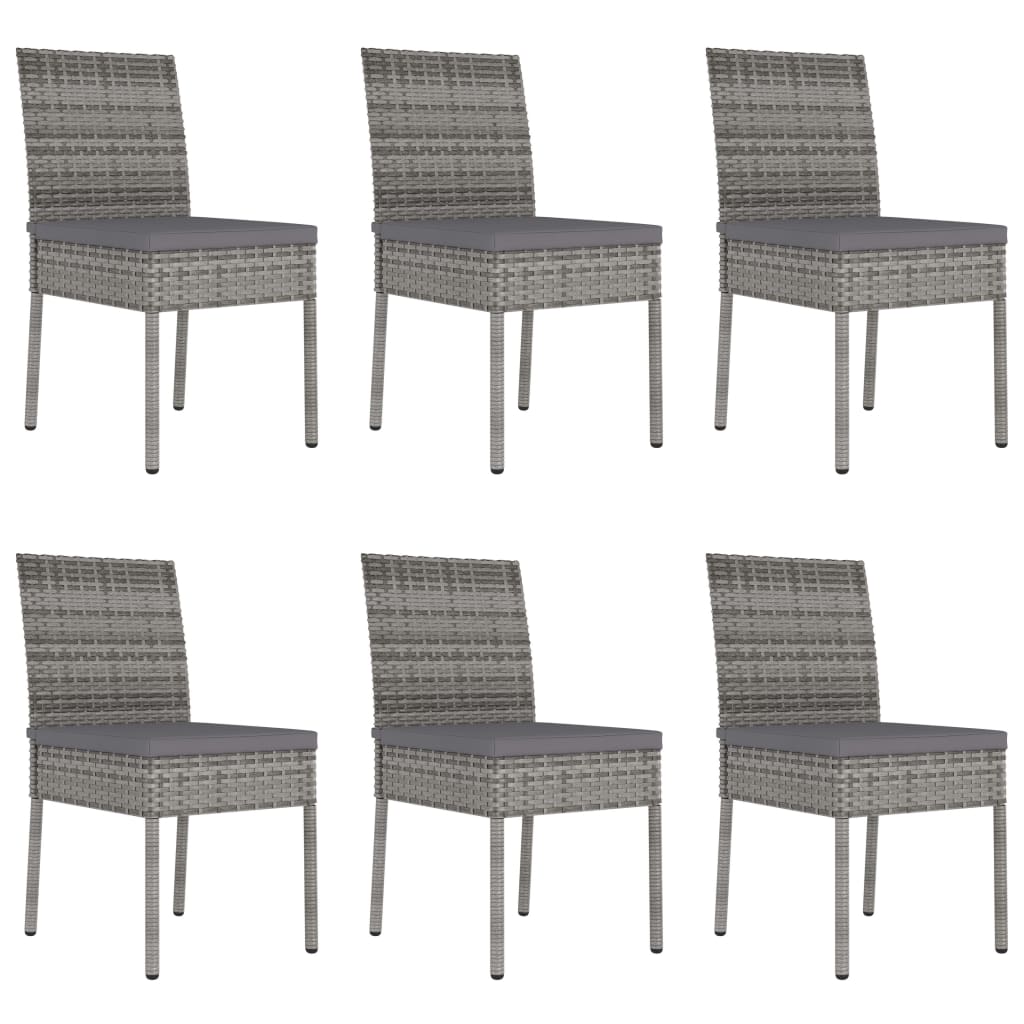 Set da Pranzo da Giardino 7 pz in Polyrattan Grigio 3065702