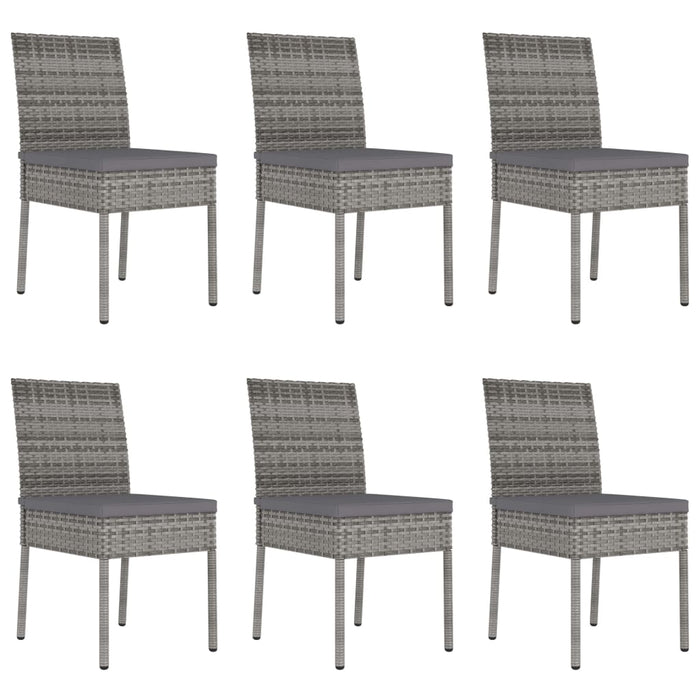 Set da Pranzo da Giardino 7 pz in Polyrattan Grigio 3065702