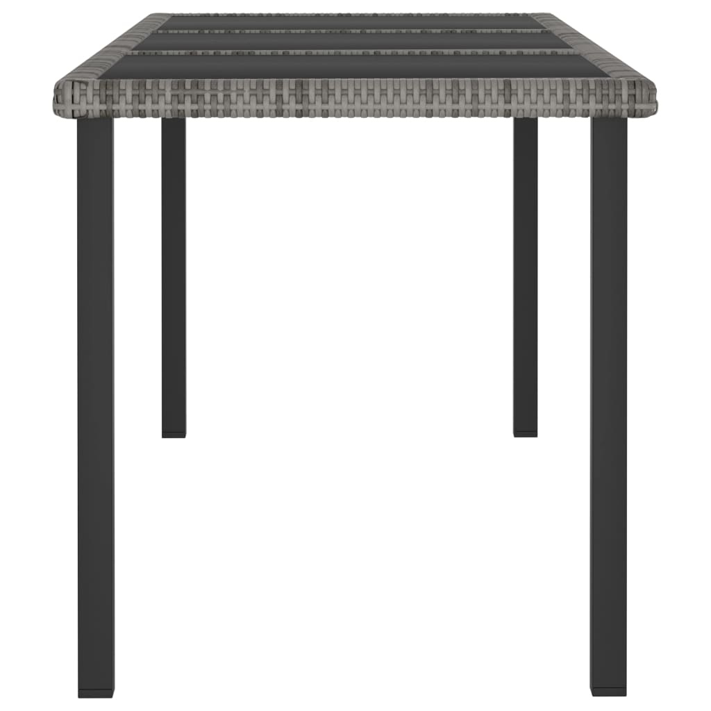 Set da Pranzo da Giardino 7 pz in Polyrattan Grigio cod mxl 36152