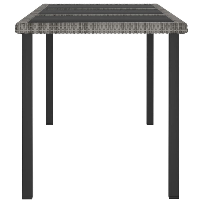 Set da Pranzo da Giardino 7 pz in Polyrattan Grigio cod mxl 36152