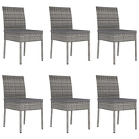 Set da Pranzo da Giardino 7 pz in Polyrattan Grigio cod mxl 36152