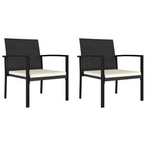 Set da Pranzo da Giardino 3 pz in Polyrattan Nero cod mxl 36151