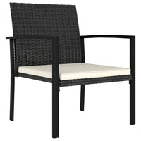 Set da Pranzo da Giardino 3 pz in Polyrattan Nero cod mxl 36151