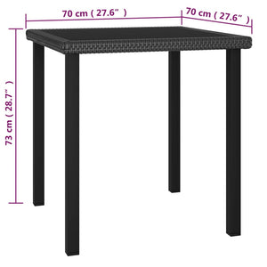 Set da Pranzo da Giardino 3 pz in Polyrattan Nero cod mxl 36151