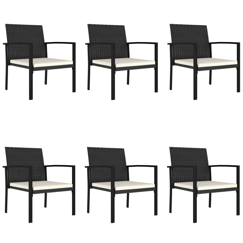 Set da Pranzo da Giardino 7 pz in Polyrattan Nero cod mxl 40991