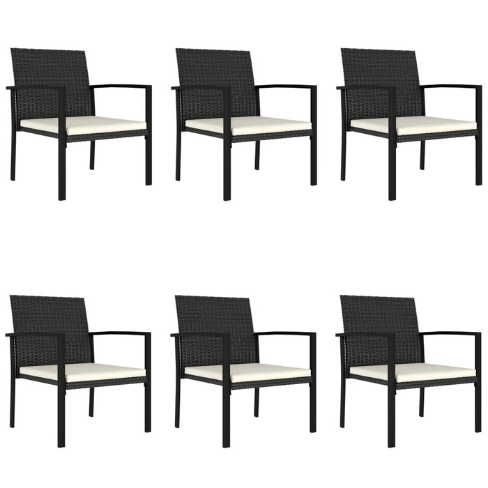 Set da Pranzo da Giardino 7 pz in Polyrattan Nero cod mxl 40991