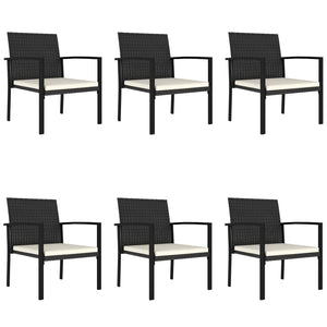 Set da Pranzo da Giardino 7 pz in Polyrattan Nero 3065708