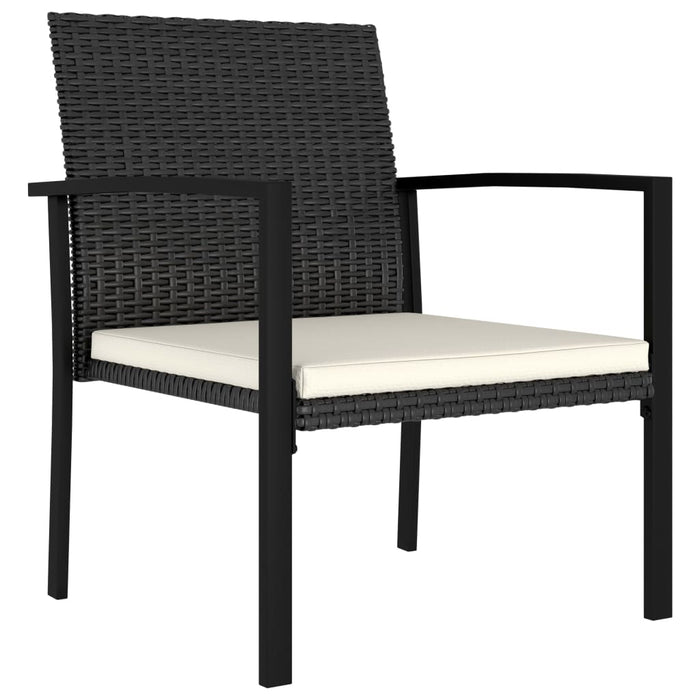 Set da Pranzo da Giardino 7 pz in Polyrattan Nero cod mxl 40991