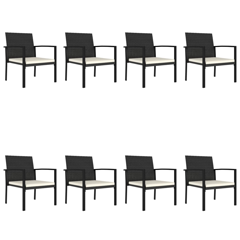 Set da Pranzo da Giardino 9 pz in Polyrattan Nero cod mxl 36922