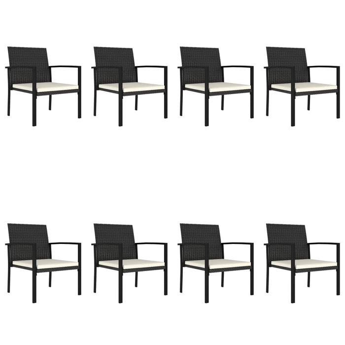 Set da Pranzo da Giardino 9 pz in Polyrattan Nero cod mxl 36922