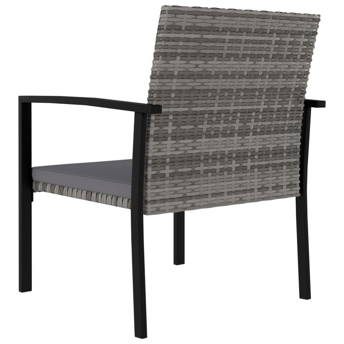 Set da Pranzo da Giardino 3 pz in Polyrattan Grigio 3065711