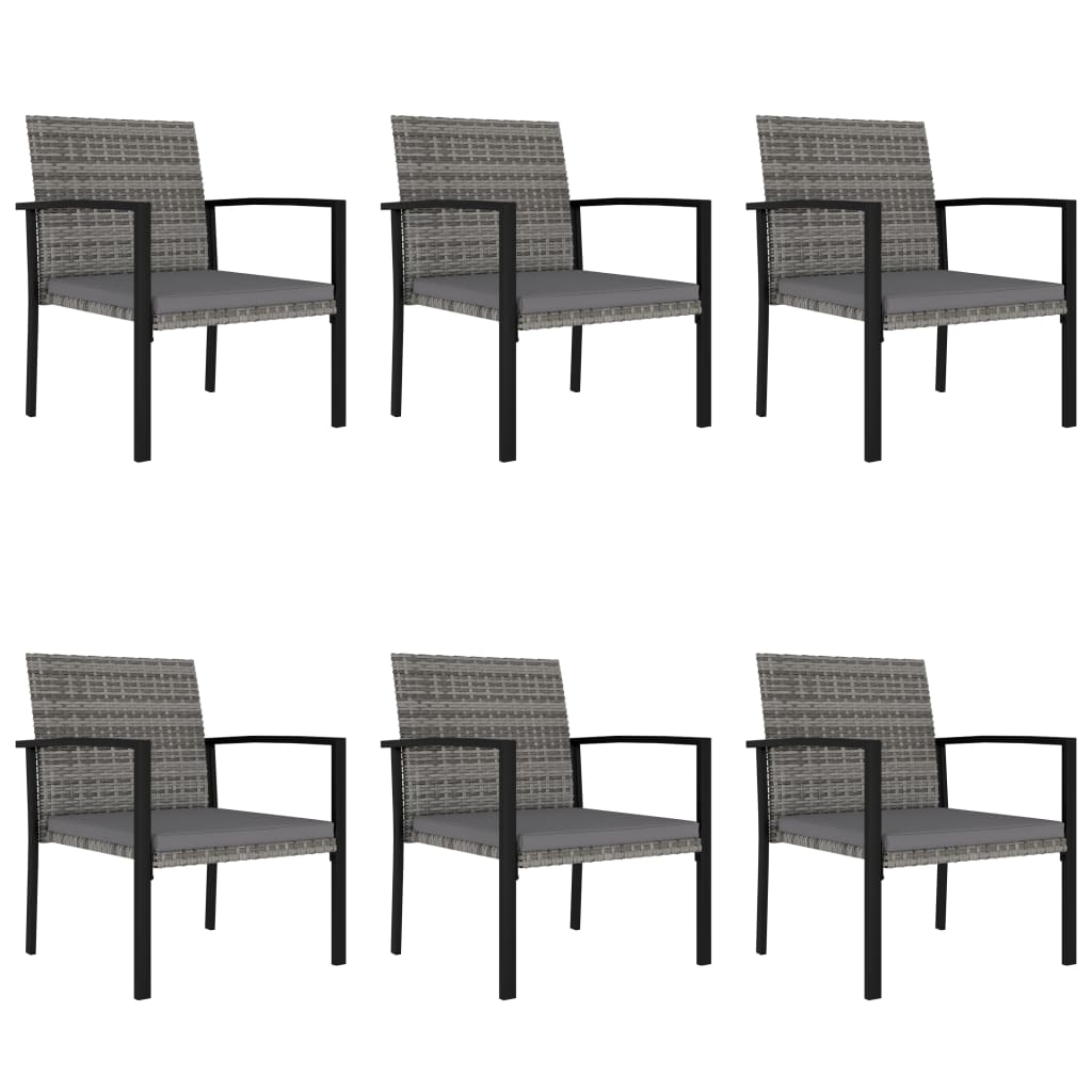 Set da Pranzo da Giardino 7 pz in Polyrattan Grigio 3065714