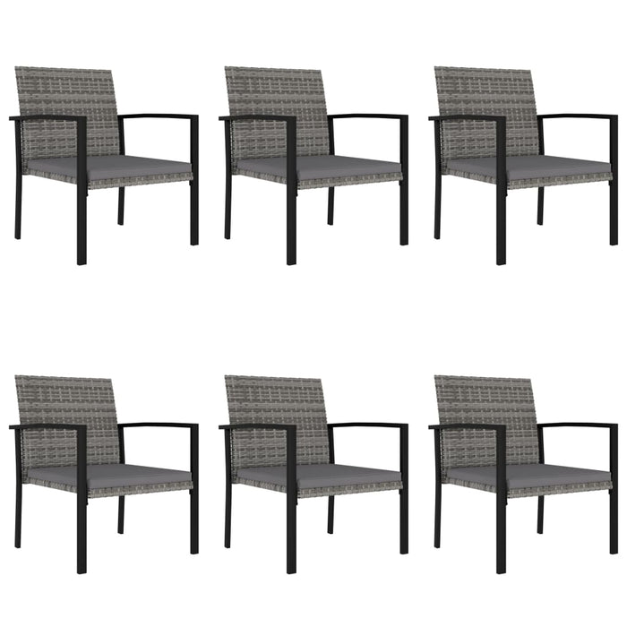 Set da Pranzo da Giardino 7 pz in Polyrattan Grigio 3065714