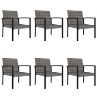 Set da Pranzo da Giardino 7 pz in Polyrattan Grigio cod mxl 36143