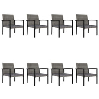 Set da Pranzo da Giardino 9 pz in Polyrattan Grigio cod mxl 36142