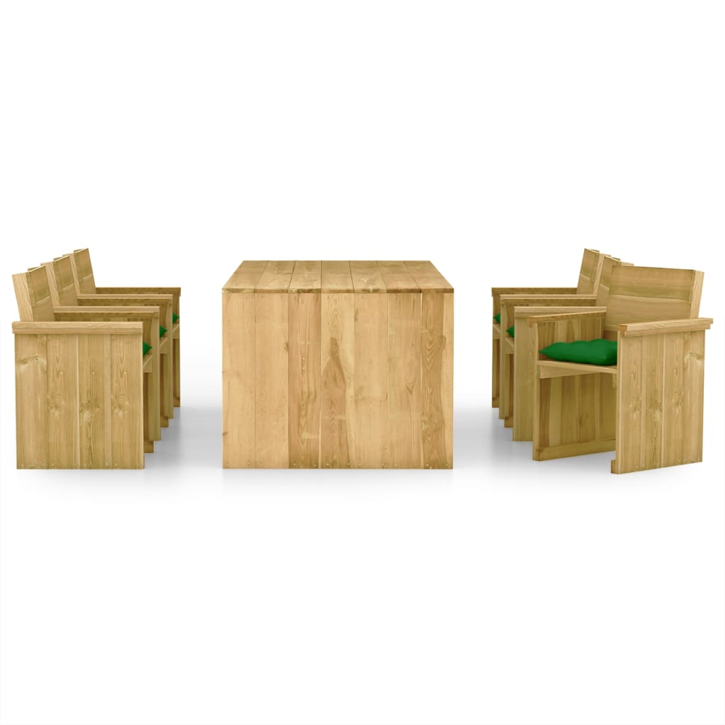 Set da Pranzo per Giardino con Cuscini 7pz in Pino Impregnato cod mxl 41096