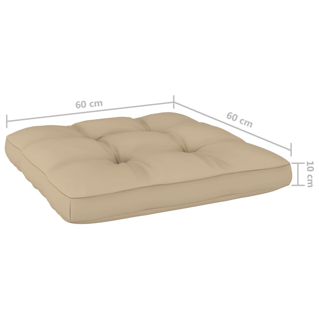 Sedia da Giardino con Cuscini Beige Legno Pino Impregnato 