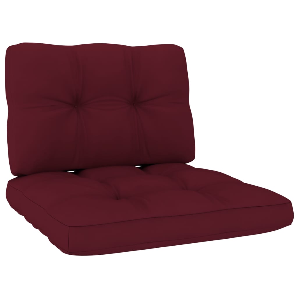 Sedie Giardino 2 pz e Cuscini Rosso Vino Legno Pino Impregnato cod mxl 76141