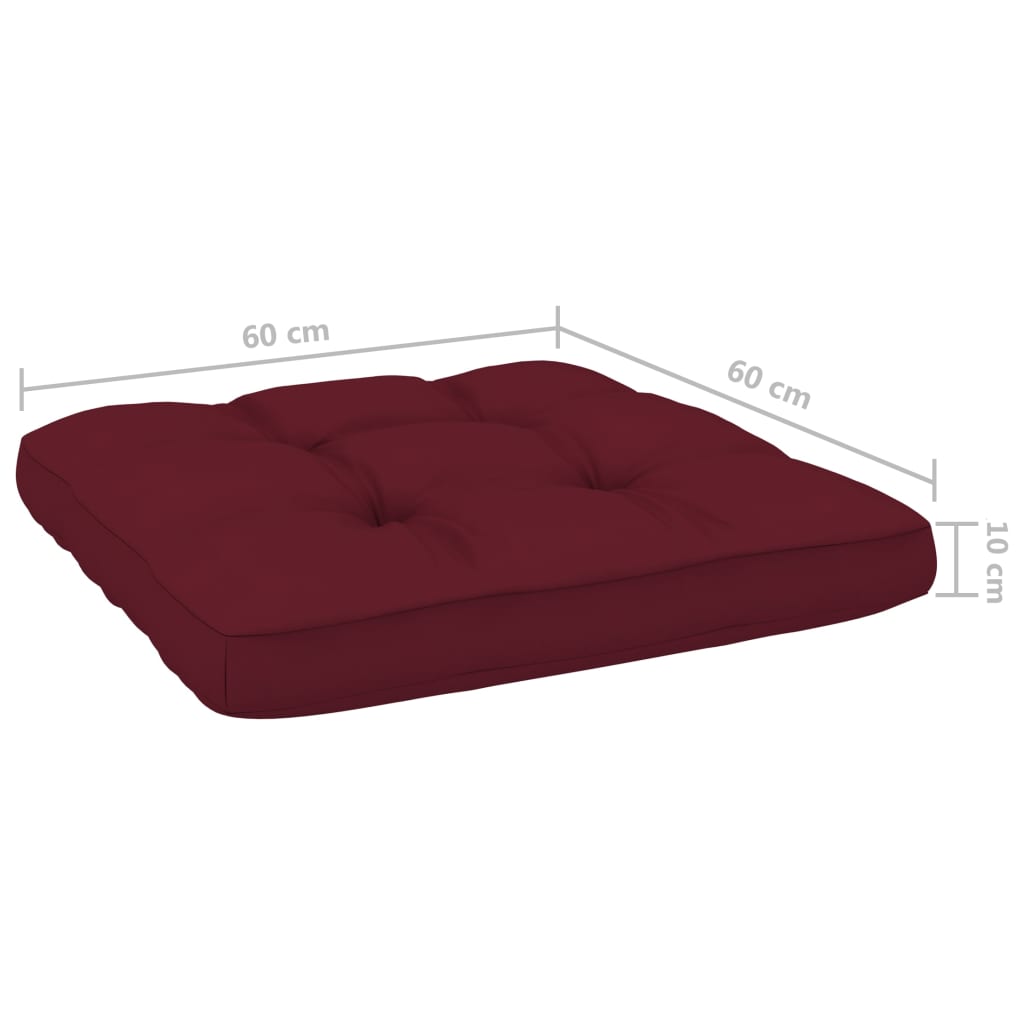 Sedie Giardino 2 pz e Cuscini Rosso Vino Legno Pino Impregnato cod mxl 76141