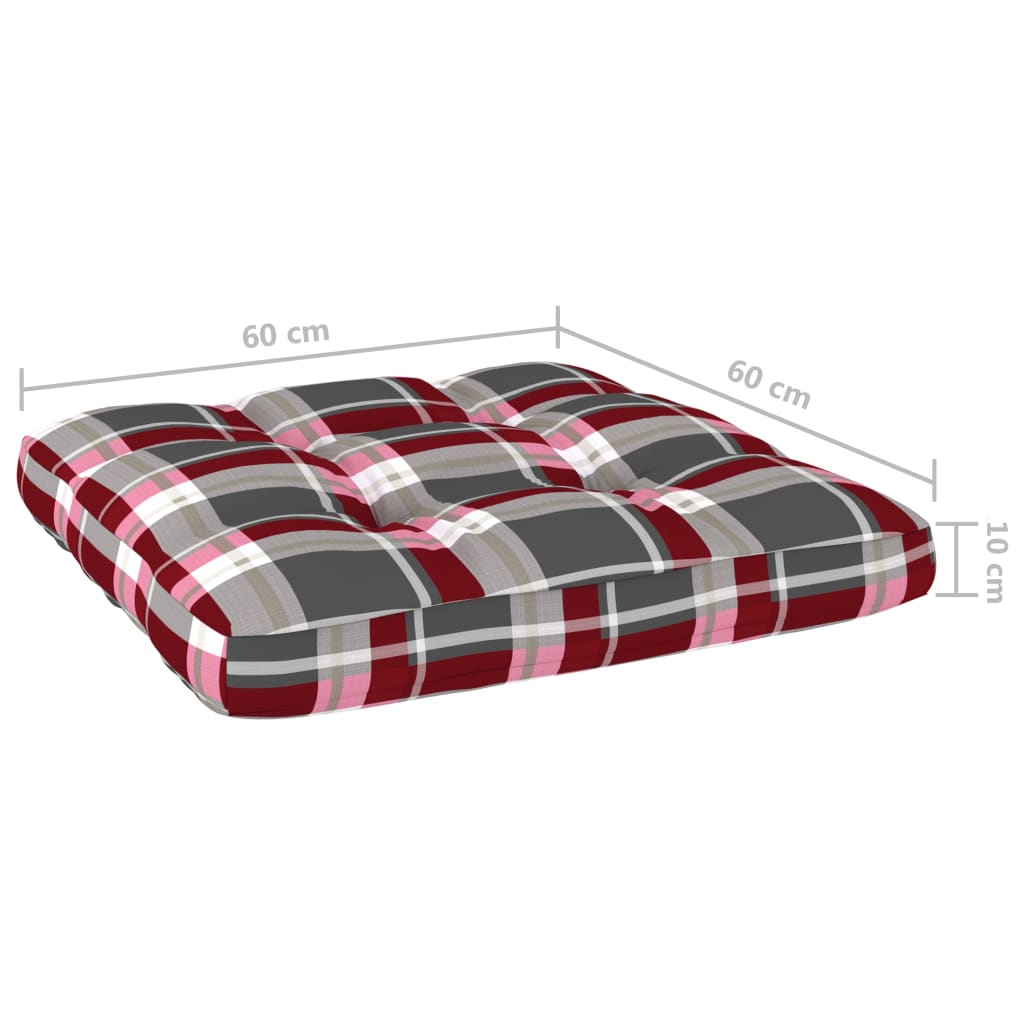 Sedie Giardino 2 pz Cuscini Tartan Rosso Legno Pino Impregnato  cod mxl 44179