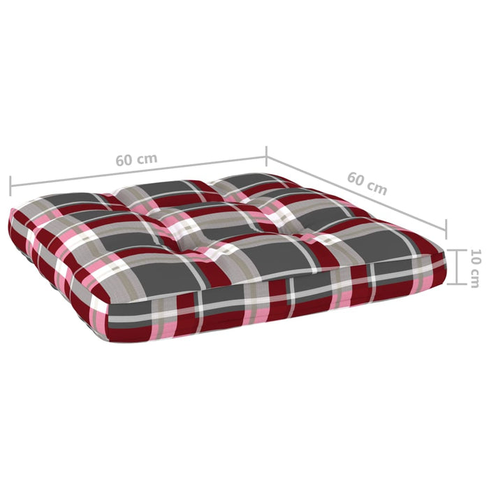 Sedie Giardino 2 pz Cuscini Tartan Rosso Legno Pino Impregnato  cod mxl 44179