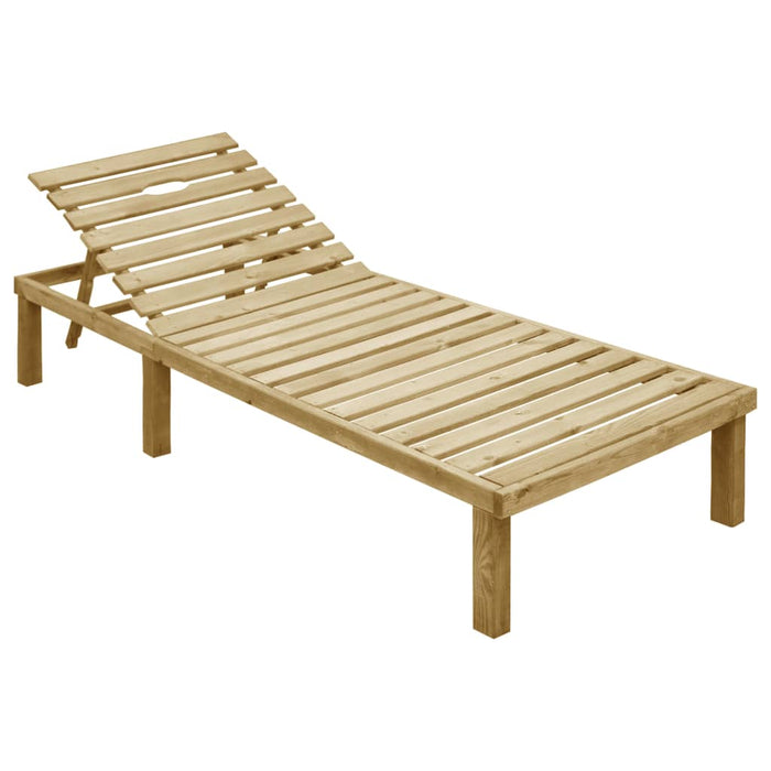 Lettino da Giardino con Cuscino Antracite Legno Pino Impregnato 3065819