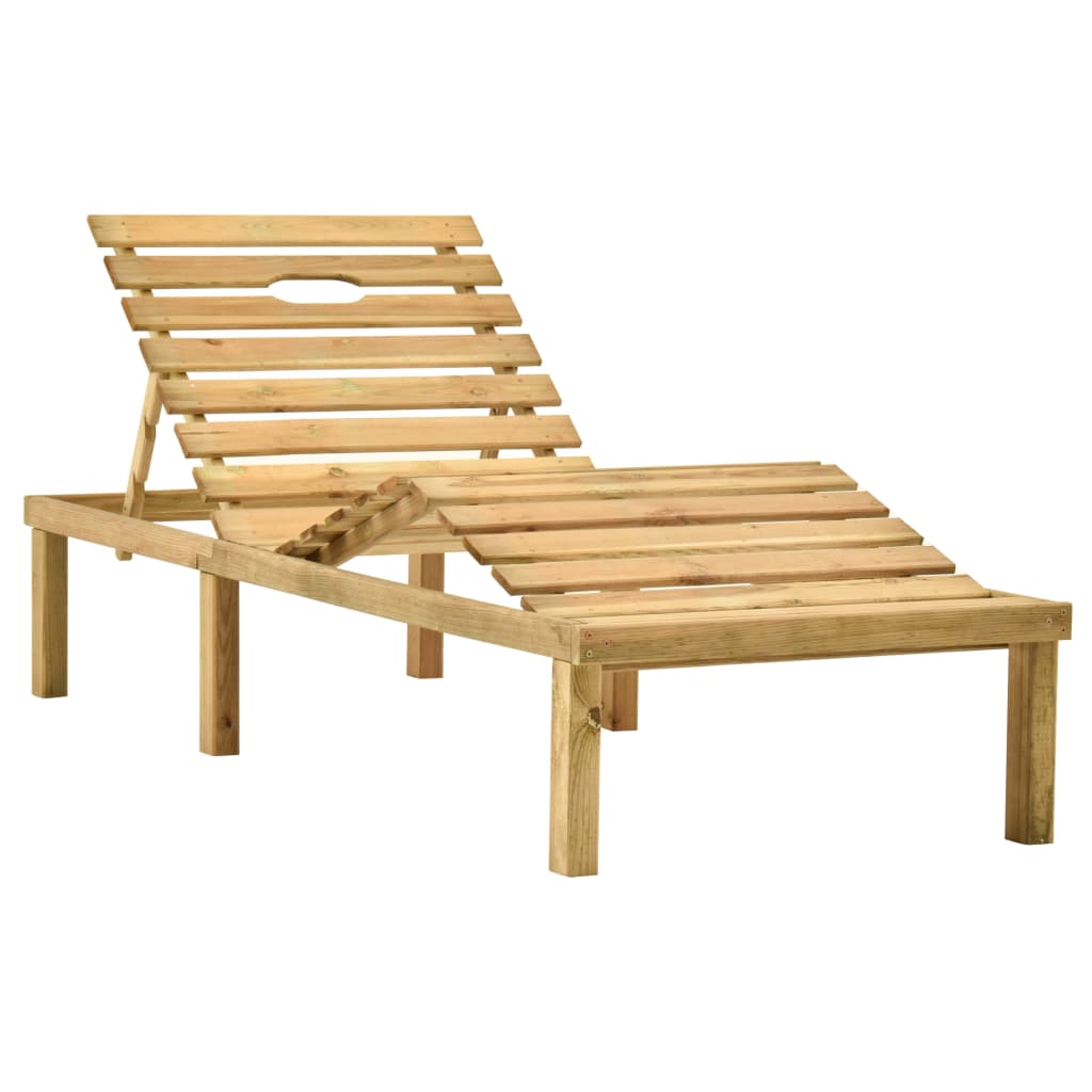 Lettino da Giardino con Cuscino Antracite Legno Pino Impregnato 3065849