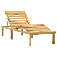 Lettino da Giardino con Cuscino Grigio Legno Pino Impregnato cod mxl 44903