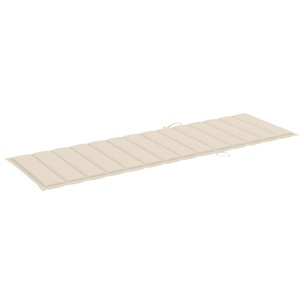 Lettino da Giardino con Cuscino Crema Legno Pino Impregnato cod mxl 24050